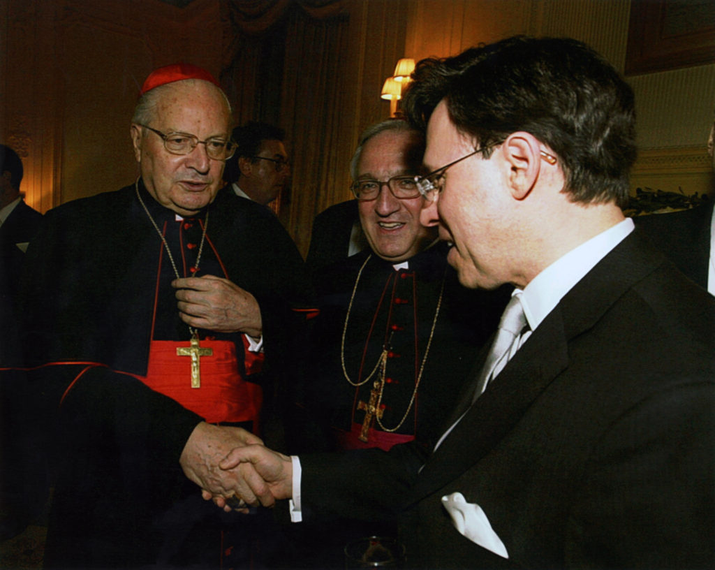 Angelo Cardinal Sodano, Archbishop Celestino Migliore, and Derek Bryson Park