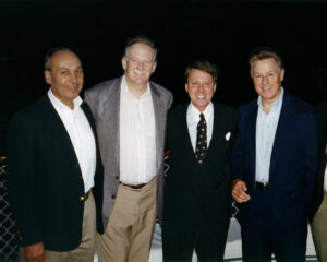 President of the Federal Home Loan Bank of New York, Alfred A. DelliBovi; Chairman of the Federal Finance Housing Agency, Bruce A. Morrison; Director Derek Bryson Park and, Governor of New Jersey Jim Florio on the Potomac River, Washington, DC