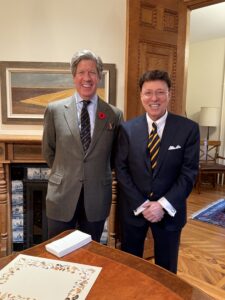 Chairman of Bombardier Inc. and President and CEO of Graymont Limited, Anthony R. Graham, and Derek Bryson Park at a Class Reunion, Lennoxville, Quebec, CANADA