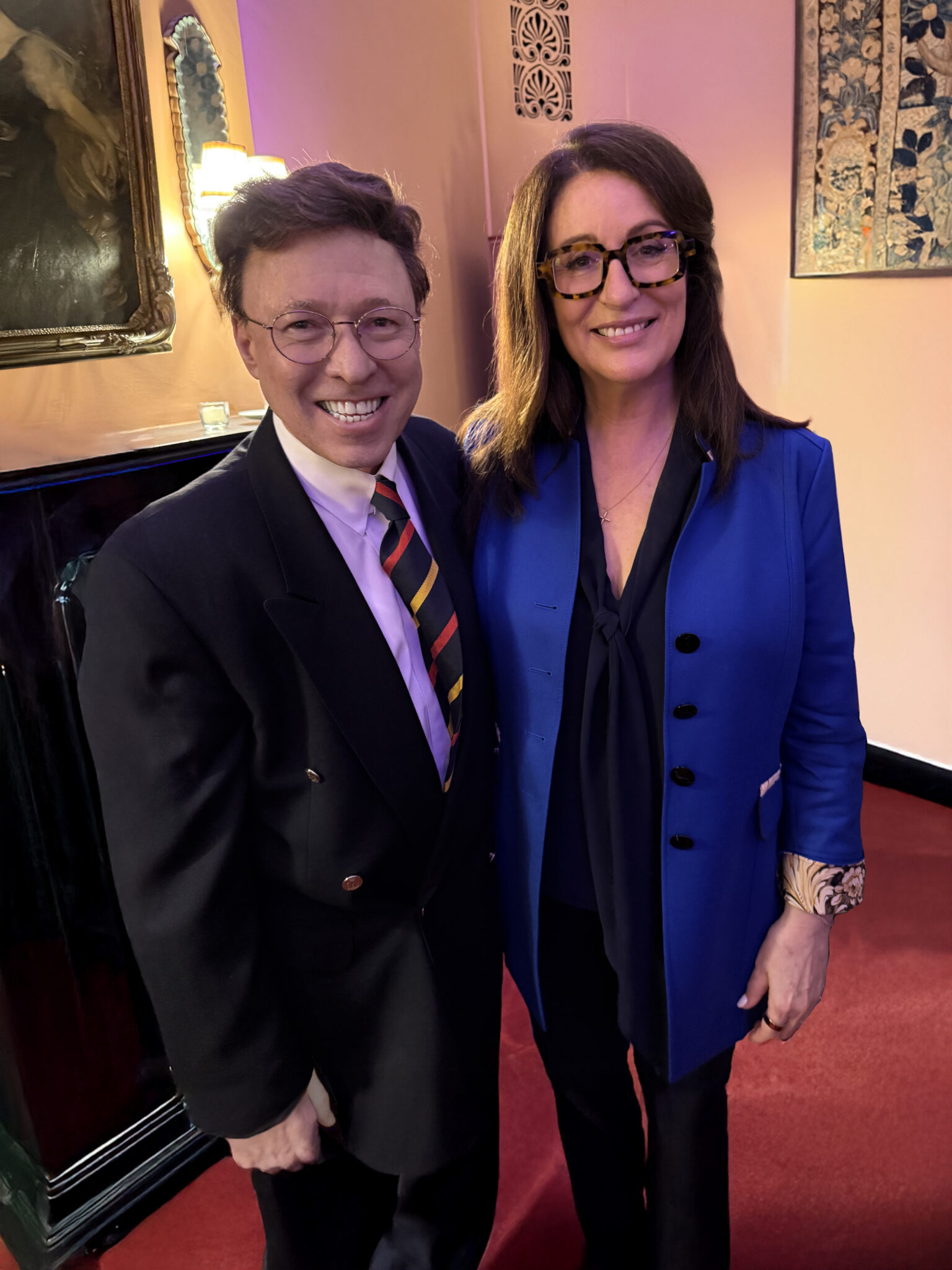 Miranda Devine, acclaimed journalist, bestselling author, and prominent commentator known for her incisive political analysis and contributions to major publications, alongside Derek Bryson Park at an exclusive event