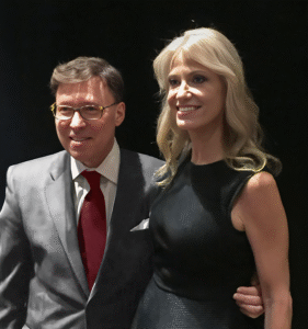 Derek Bryson Park alongside Kellyanne Conway, who made history as the the first woman to manage a successful U.S. presidential campaign.