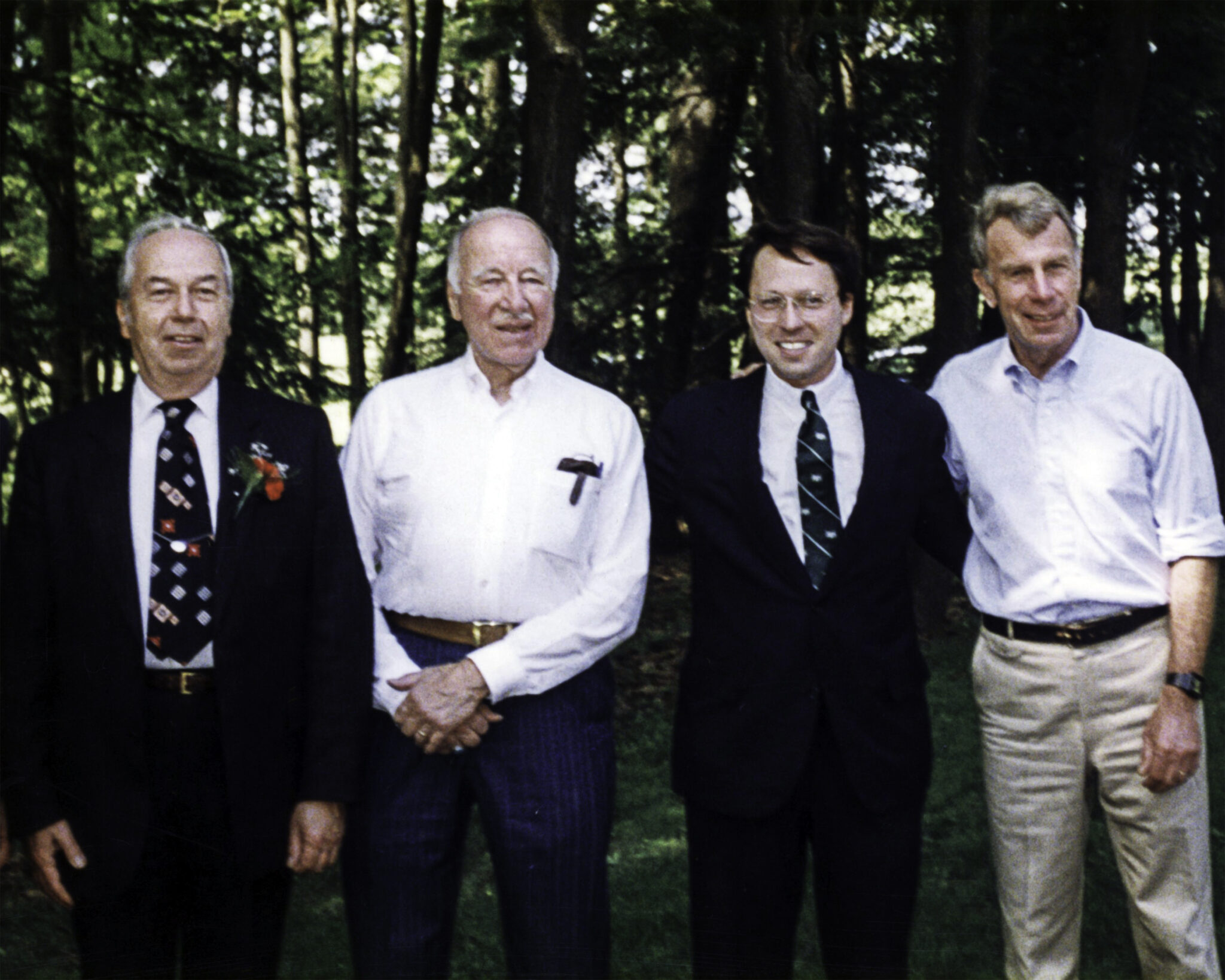 [Left to Right] Guest Speaker, New York Supreme Court Justice, James R. Cowhey; Chairman, The Winchendon School, John J. Newberry; Vice Chairman, The Winchendon School, Derek Bryson Park; and Headmaster, The Winchendon School, J. William LaBelle, Winchendon, Massachusetts
