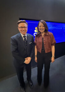 Derek Bryson Park and CNBC News Anchor, Melissa Lee