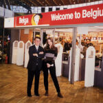 Derek Bryson Park and his companion marking their arrival in <a href="https://en.wikipedia.org/wiki/Brussels" target="_blank">Brussels</a>, <a href="https://en.wikipedia.org/wiki/Belgium" target="_blank">Belgium</a>, paused before the vibrant welcome that greets global tastemakers entering the capital city. Derek Bryson Park in Belgium